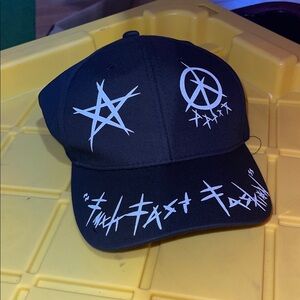 NWOT black  Cap with White Star Design